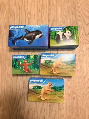 McDonald’s NIB Playmobil Animal Bundle Orca Panda Kangaroo Sloth Figures Set